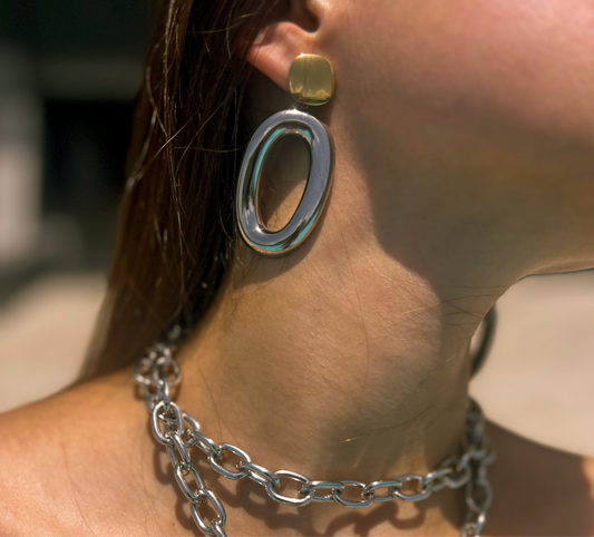Dual Tone Earrings